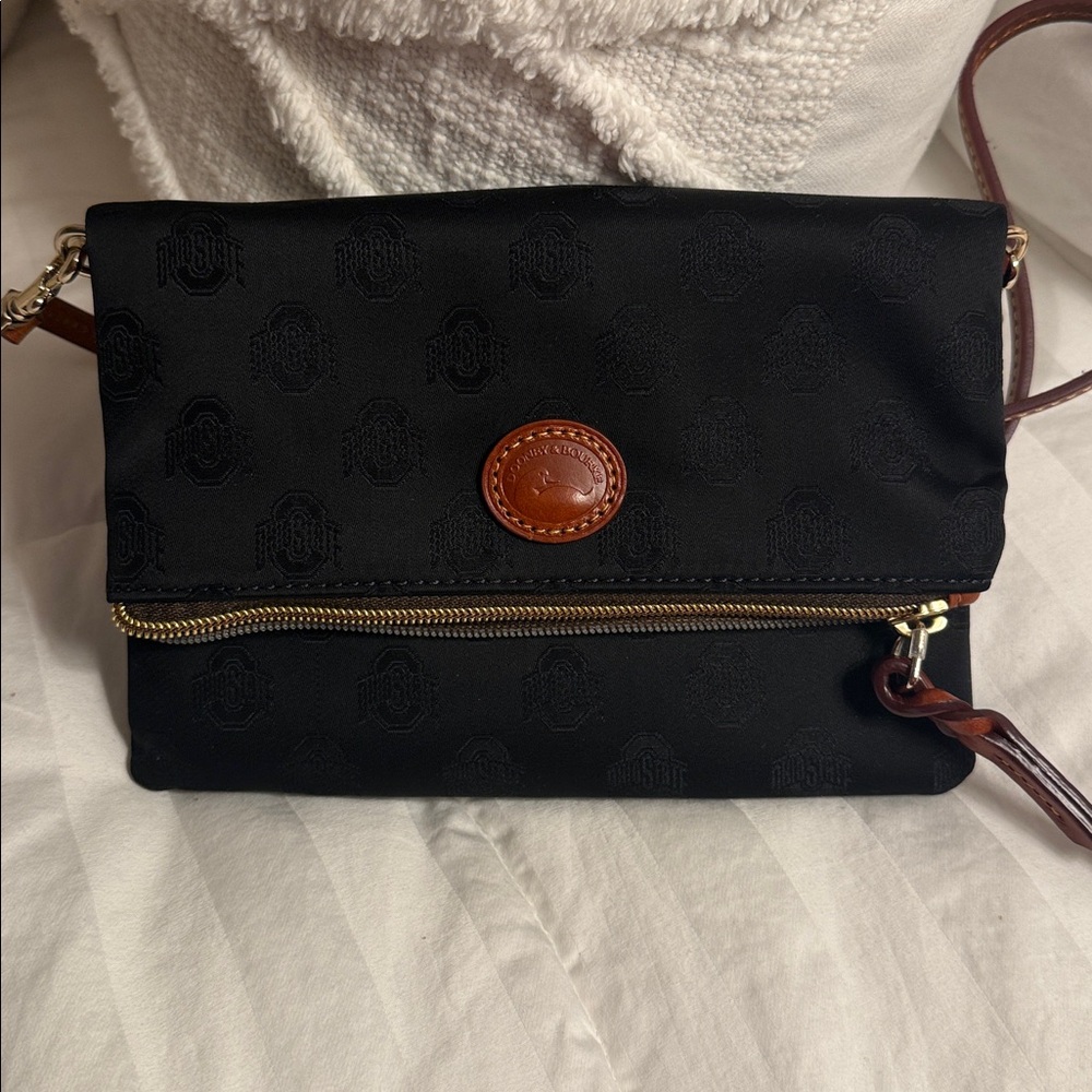 Ohio State Dooney & Bourke fold over crossbody black nylon NWOT